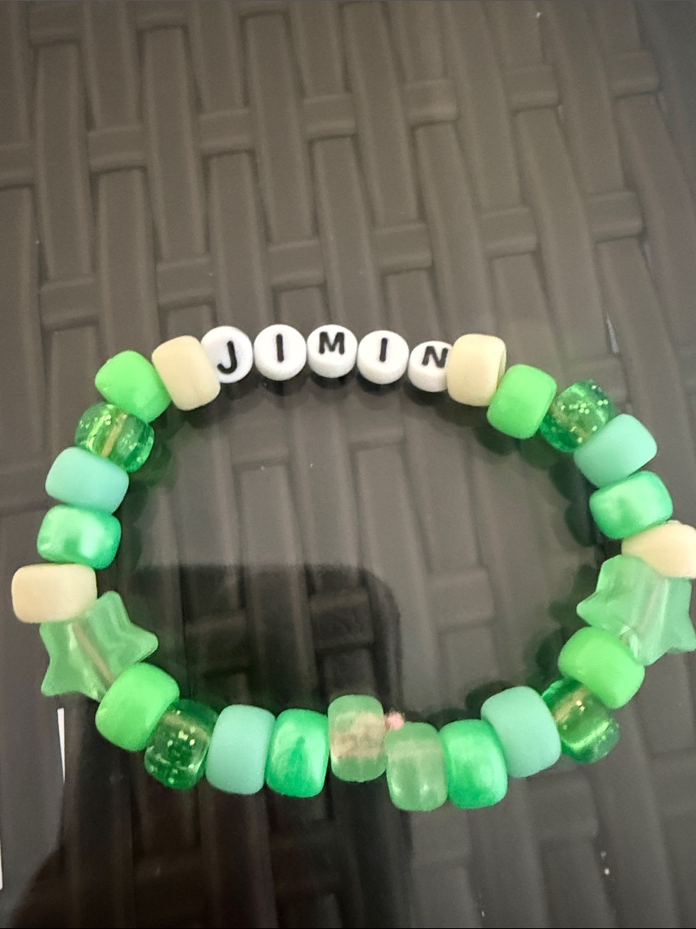 Custom BTS Green Name Bead Bracelet - JIMIN